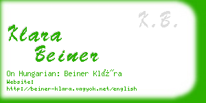 klara beiner business card